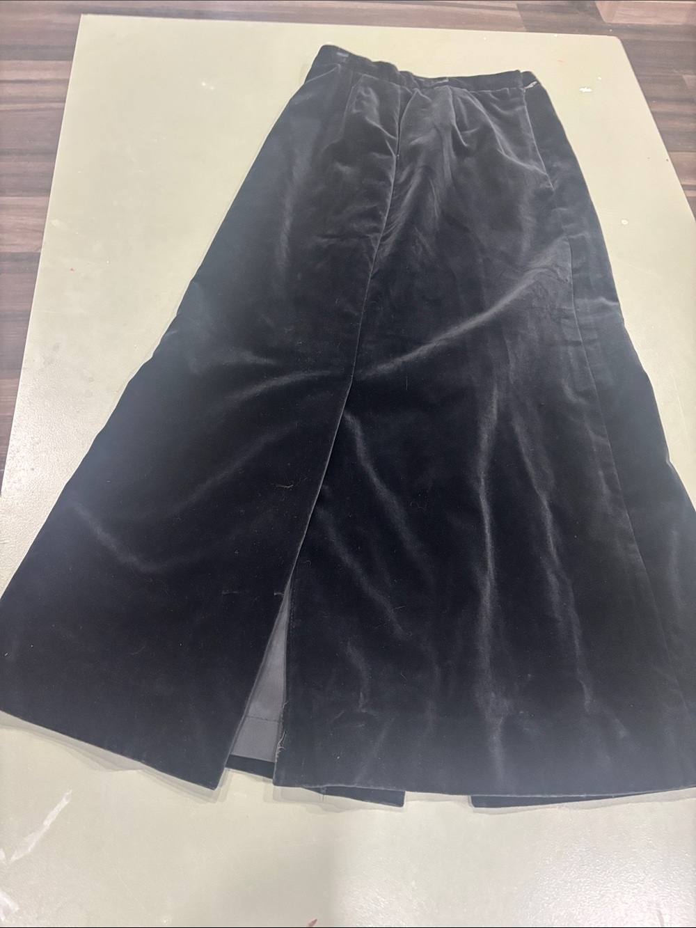 Women's Black Velvet A-Line Skirt